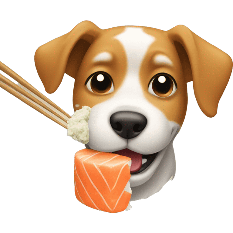 Dog eating sushi emoji