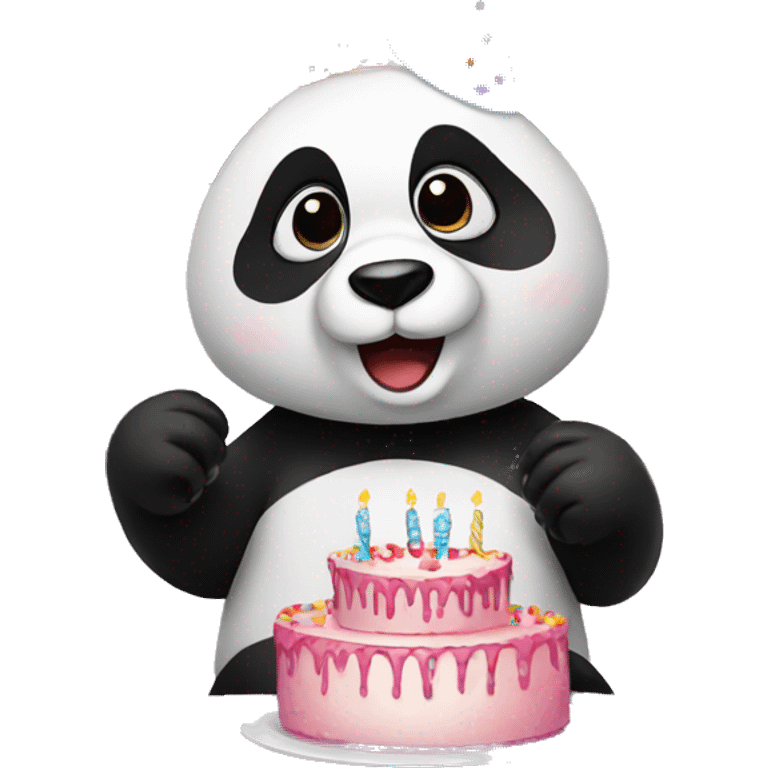 Panda celebrating birthday wishes emoji