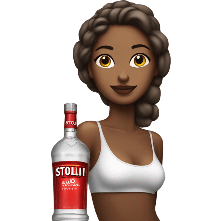 Girl with stoli vodka emoji