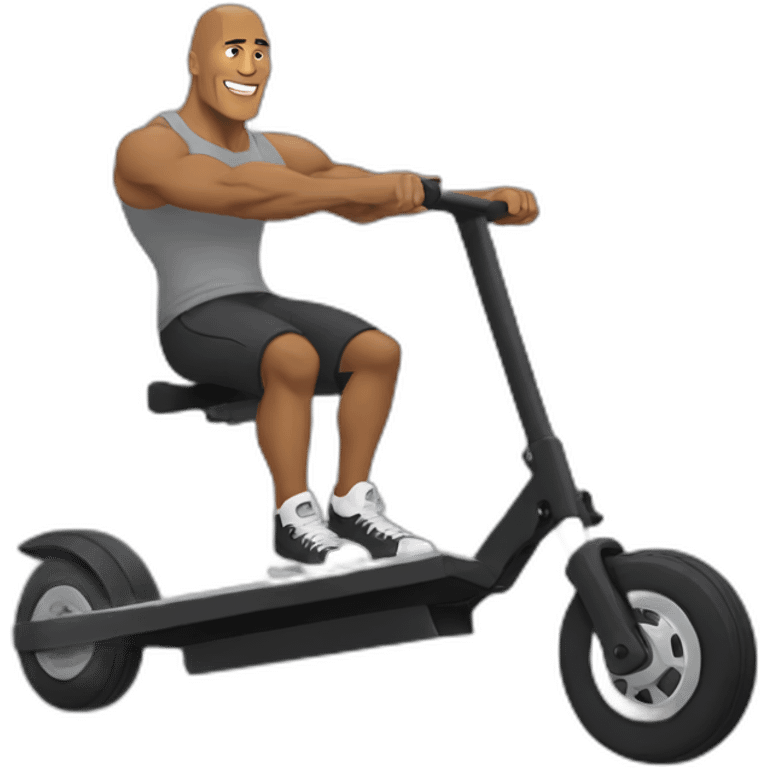 The rock qui fait de la trottinette emoji