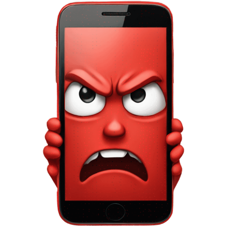 Red smartphone angry  emoji