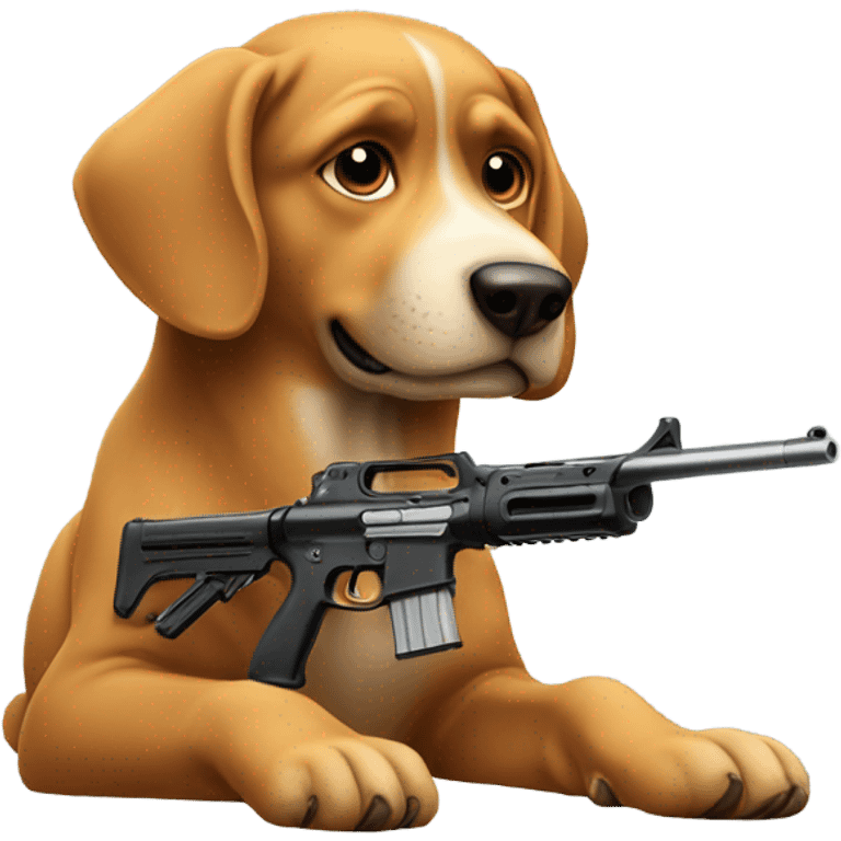 Dog and gun emoji