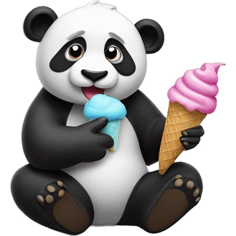 Panda eating ice cream emoji