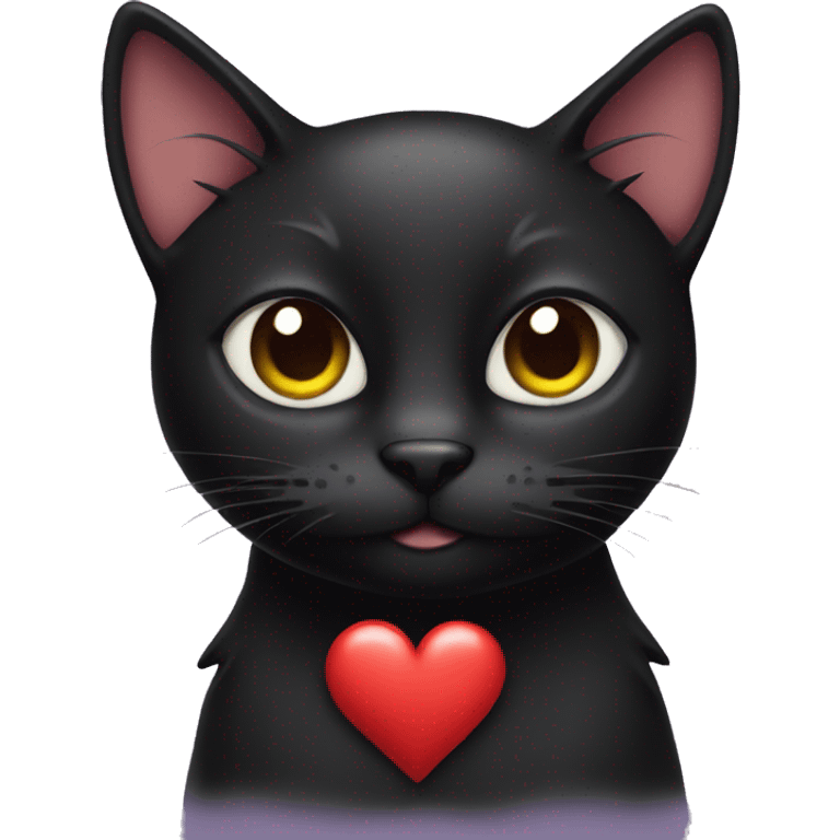 Black cat with heart  emoji