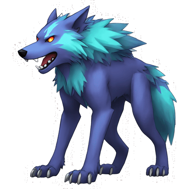 Edgy Colorful Digimon-Fakemon-Wolf full body emoji