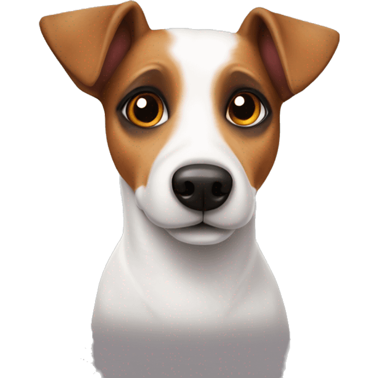 Jack Russell dog with brown eyes and hearts emoji