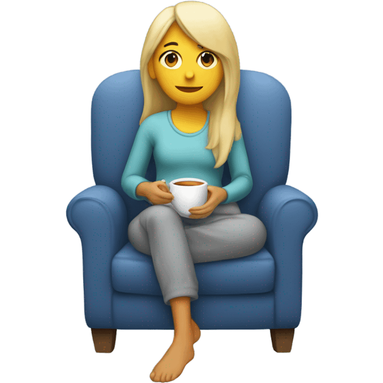 Girl with heating pad and tea  emoji