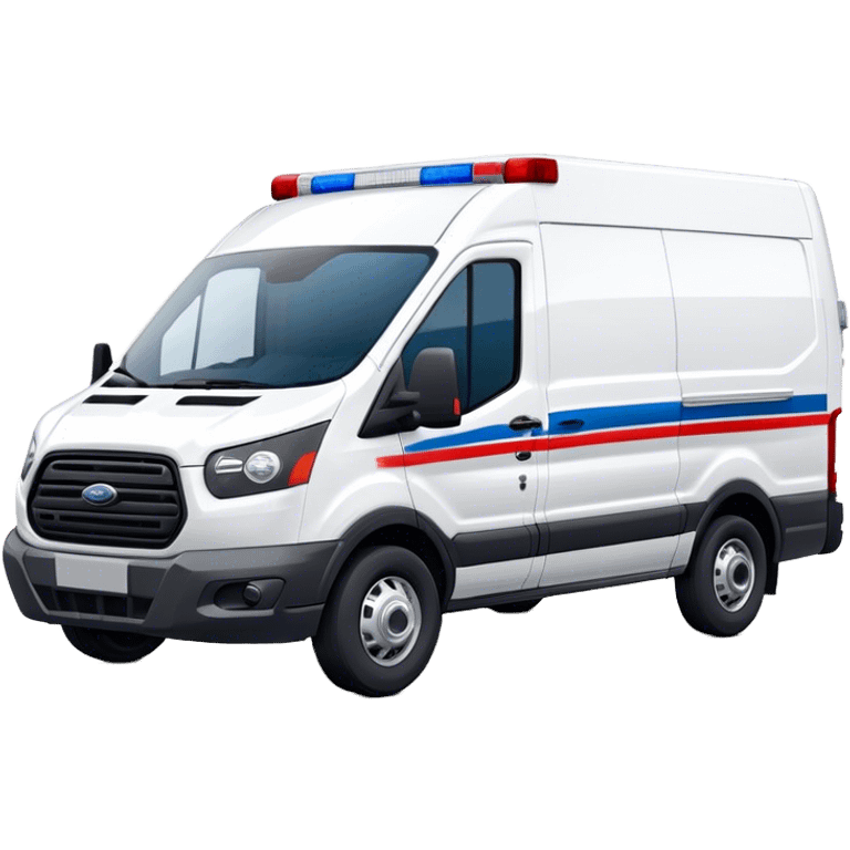 Ambulance - Ford Transit 350 (Model Year: 2021) (Iconic colour: White with red and blue lights) emoji