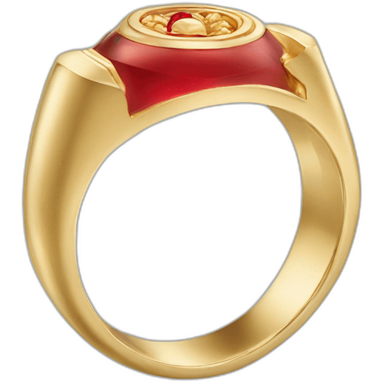 gold ring with red engraving emoji