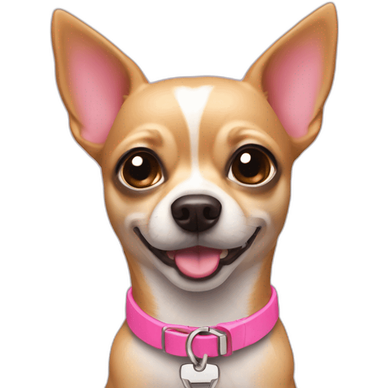 chihuahua dog with pink collar emoji