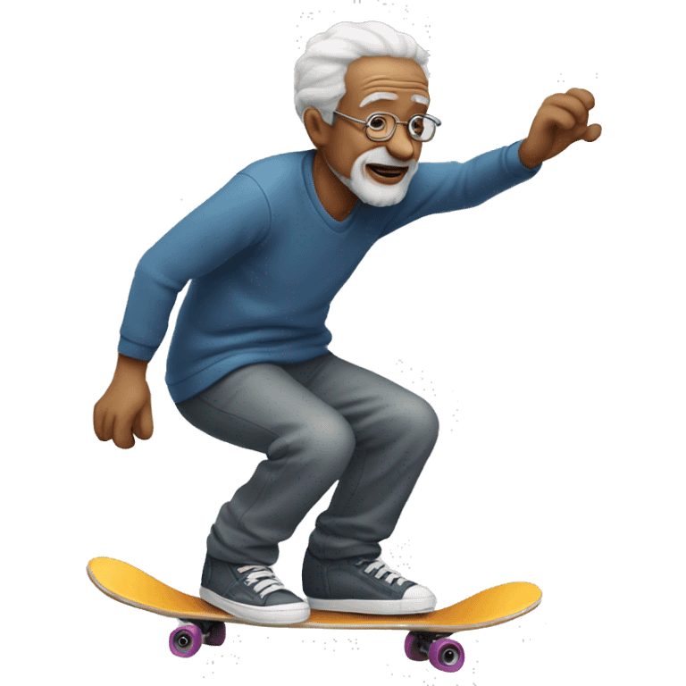 old man skateboarding  emoji