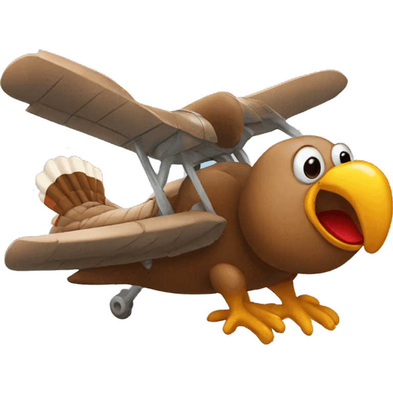 Turkey riding plane  emoji