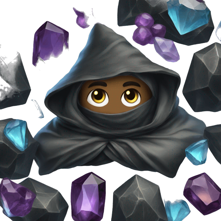 empty black crystal magical robes covered with gemstones emoji