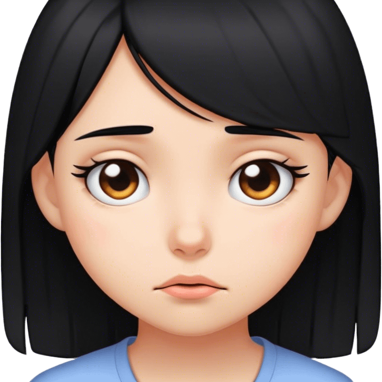 The tiresome life of living alone(black hair girl) emoji