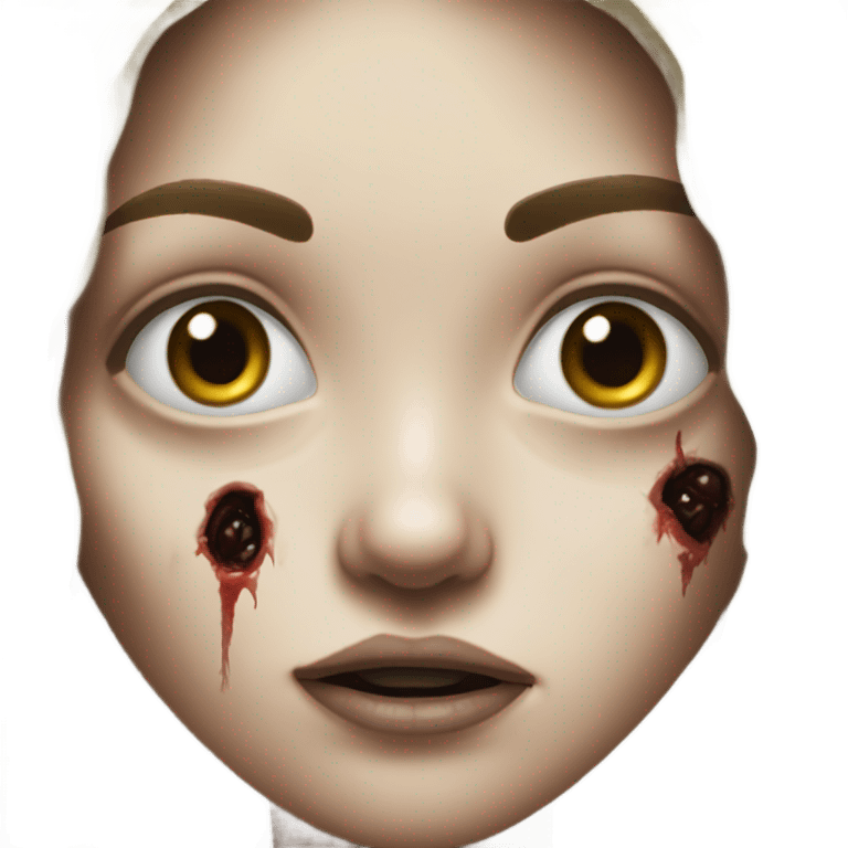 realistic portrait of girl zombie  emoji