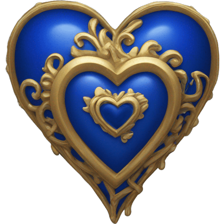 Royal blue and gold heart emoji