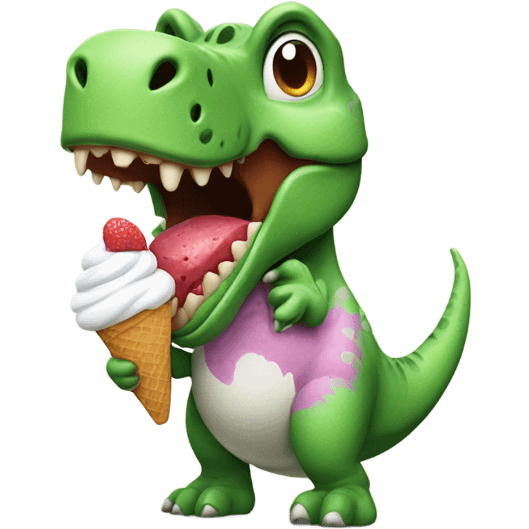 Dinosaur eating icecream  emoji