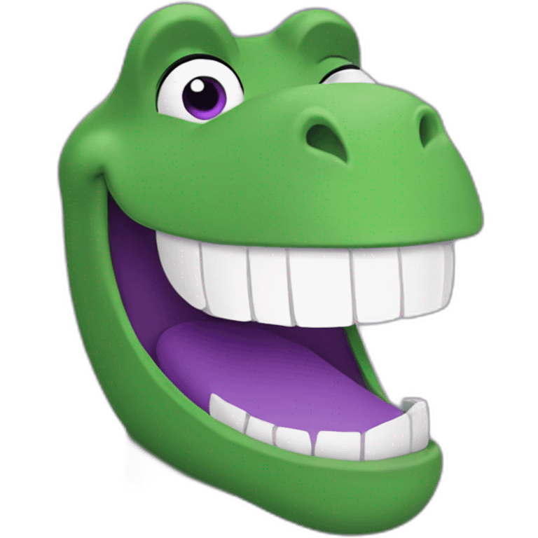 tv barney the dinosaur purple smiling emoji