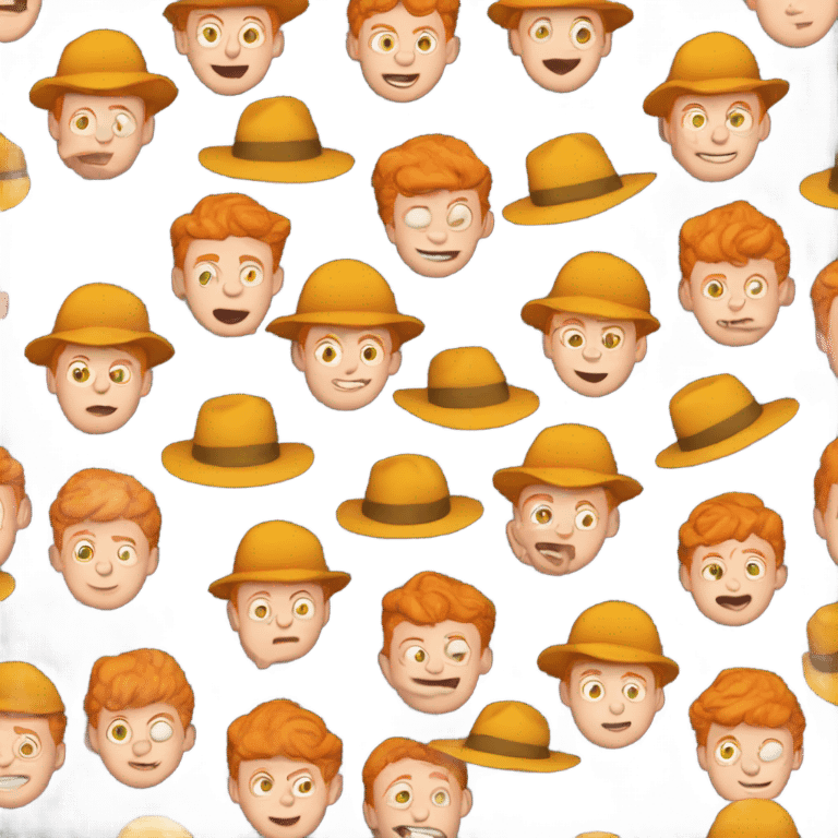 ginger boy in hat emoji