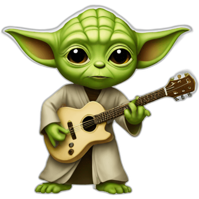 Yoda tocando guitarra emoji