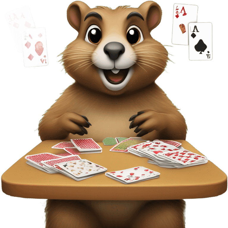 Groundhog playing solitaire  emoji