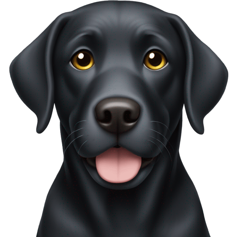 Black Labrador with grey hair emoji