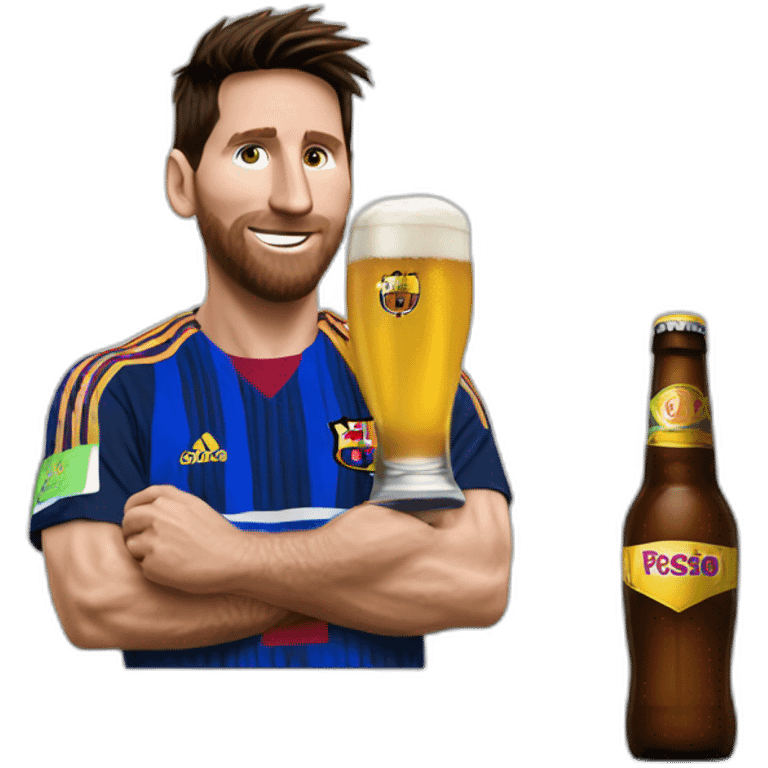 Messi boire du bière emoji