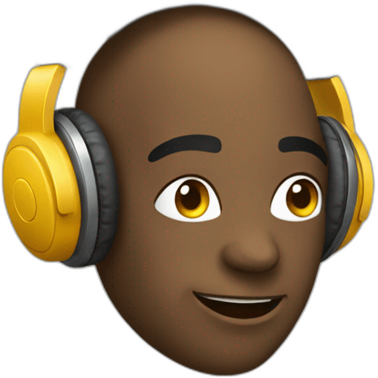 Head with headphones enjoys music emoji