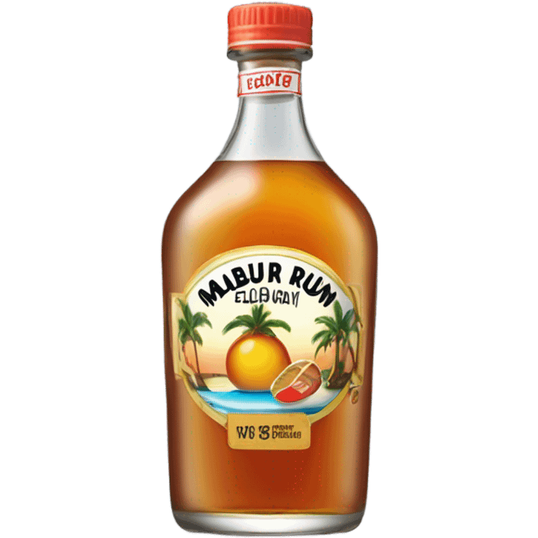 Realistic Malibu rum bottle isolated   emoji