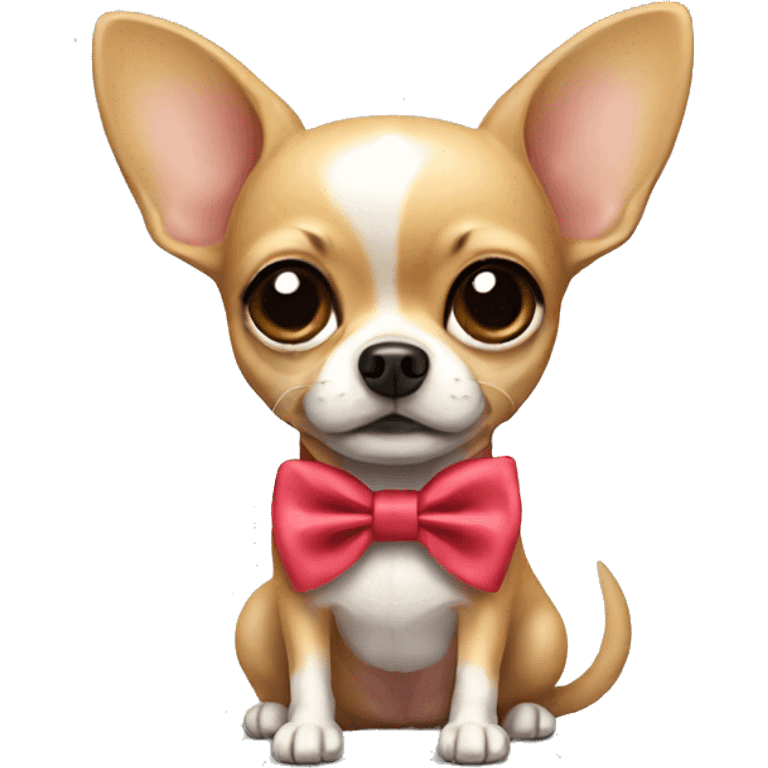 Chihuahua with a bow emoji