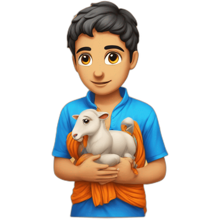 A boy pray on ram mandir and on hir shirt name print abhay emoji