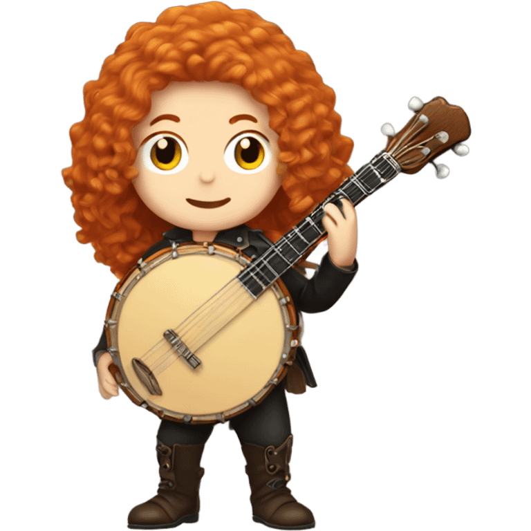 Vivaldi ginger wig chibi standing banjo  emoji