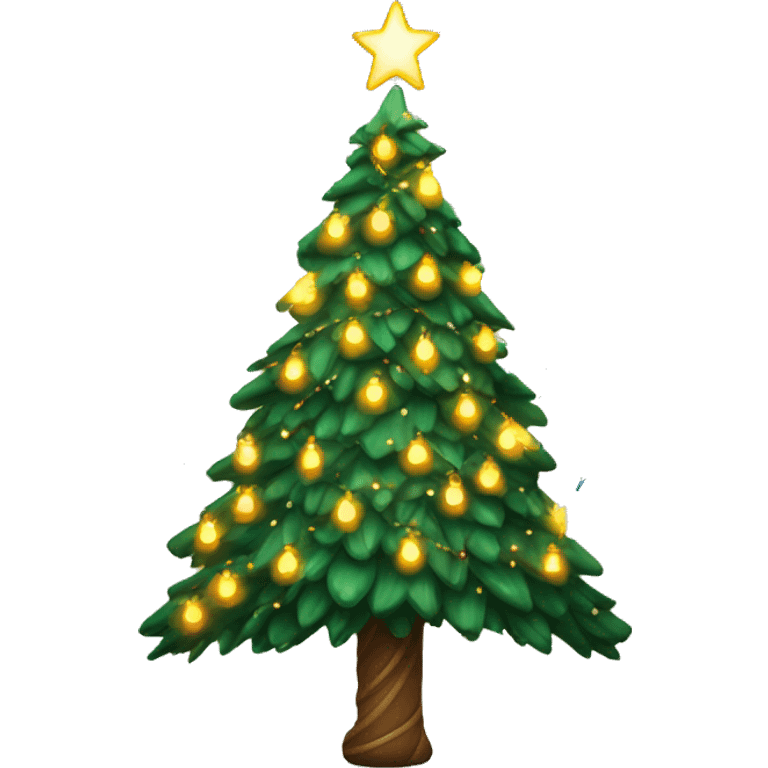 Christmas tree with dragonflies as decorations lit up  emoji