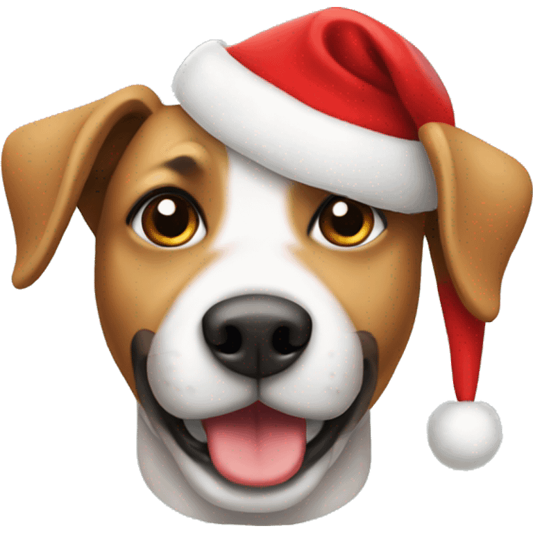 dog with christmas hat emoji