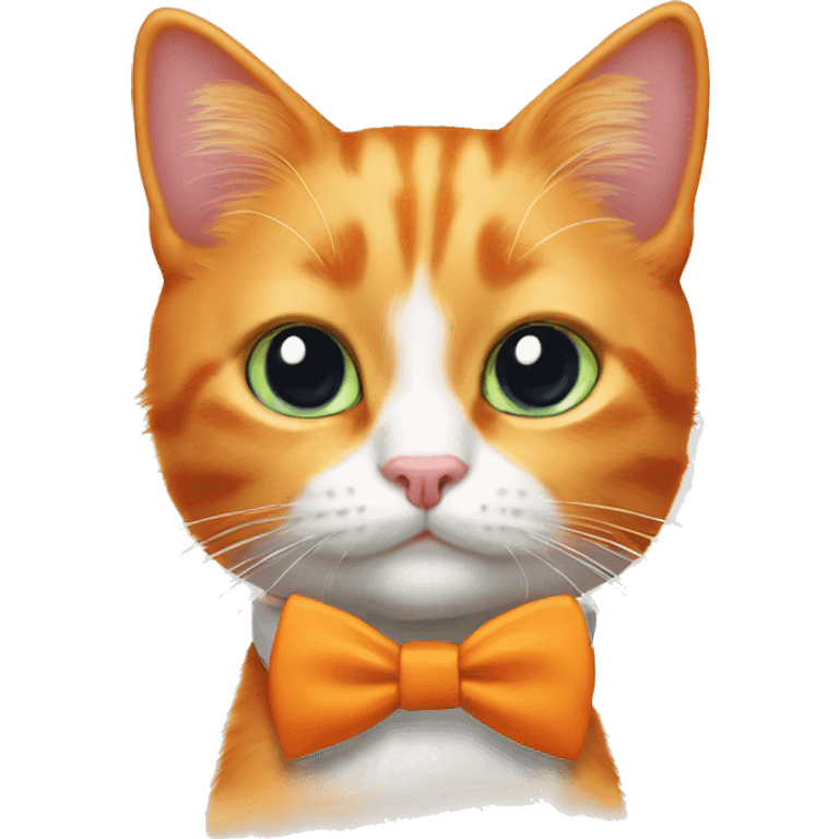 Orange kitty with bow tie  emoji