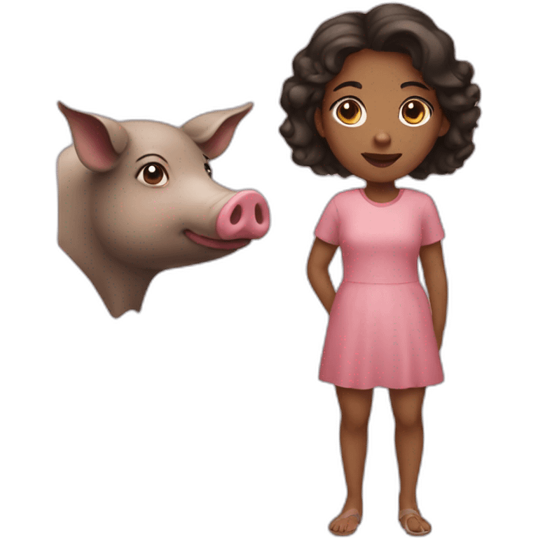 a girl with a pig's head emoji