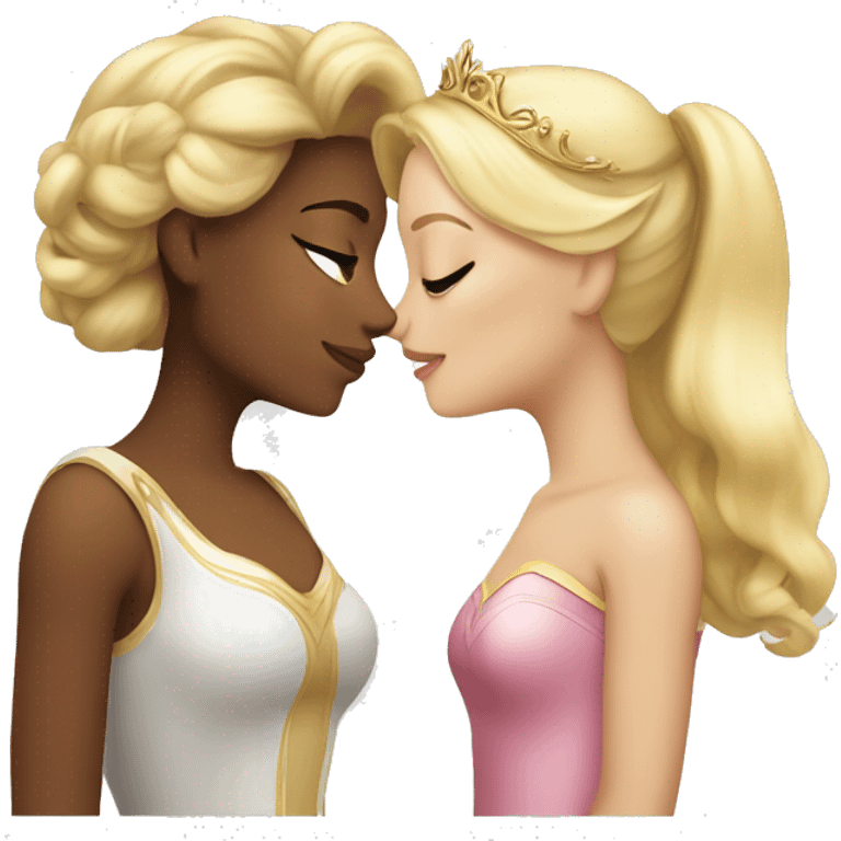 2 women princesses couple blonde kiss emoji