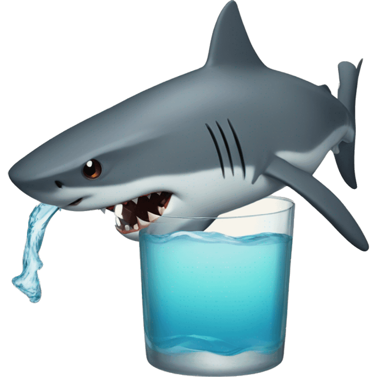 Shark drinking hoba emoji