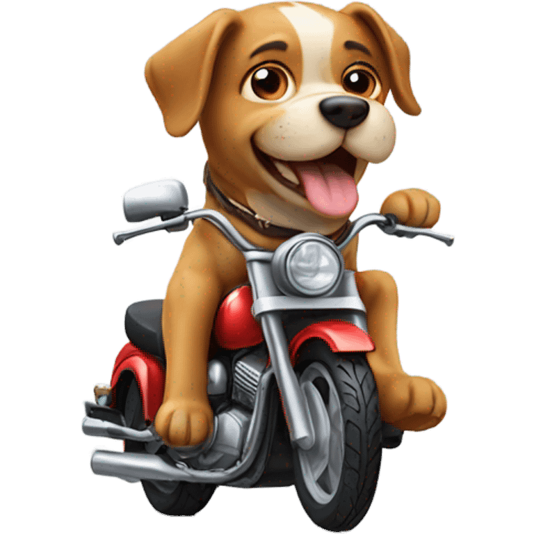 Dog on motorcycle  emoji