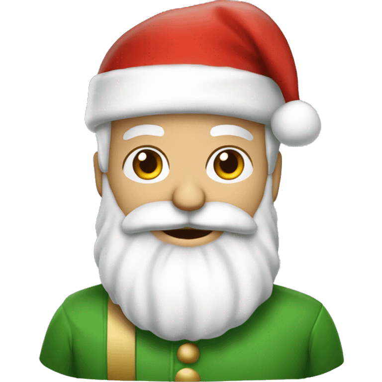 père Noël avec cadeau est costume rouge et barbe blanche emoji