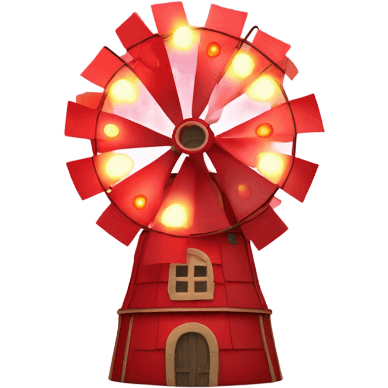 The moulin rouge cabaret in Paris. It’s a red 4-winged windmill with a red base and cabaret lights  emoji