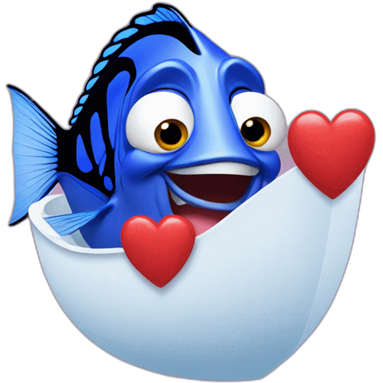 dory holding a heart emoji