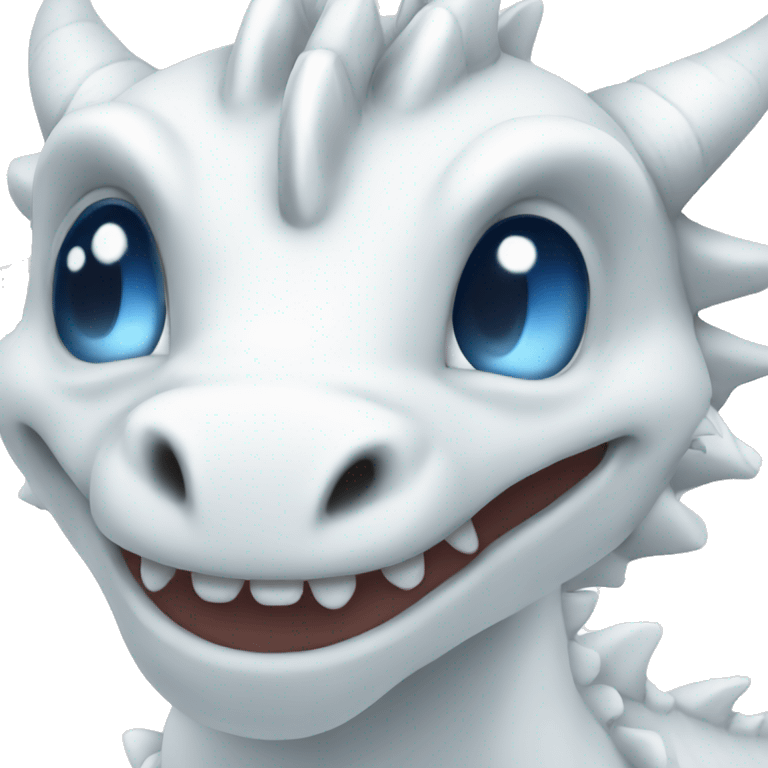 white dragon with blue eyes emoji