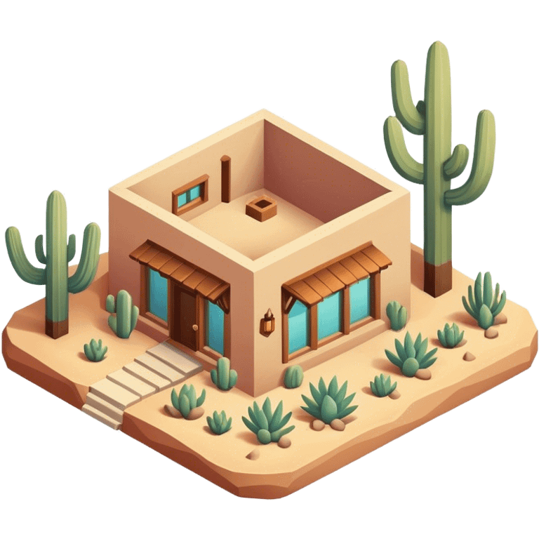 Isometric southwestern desert home emoji