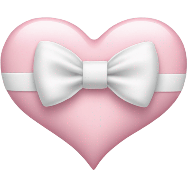 Pastel pink heart with white bow emoji