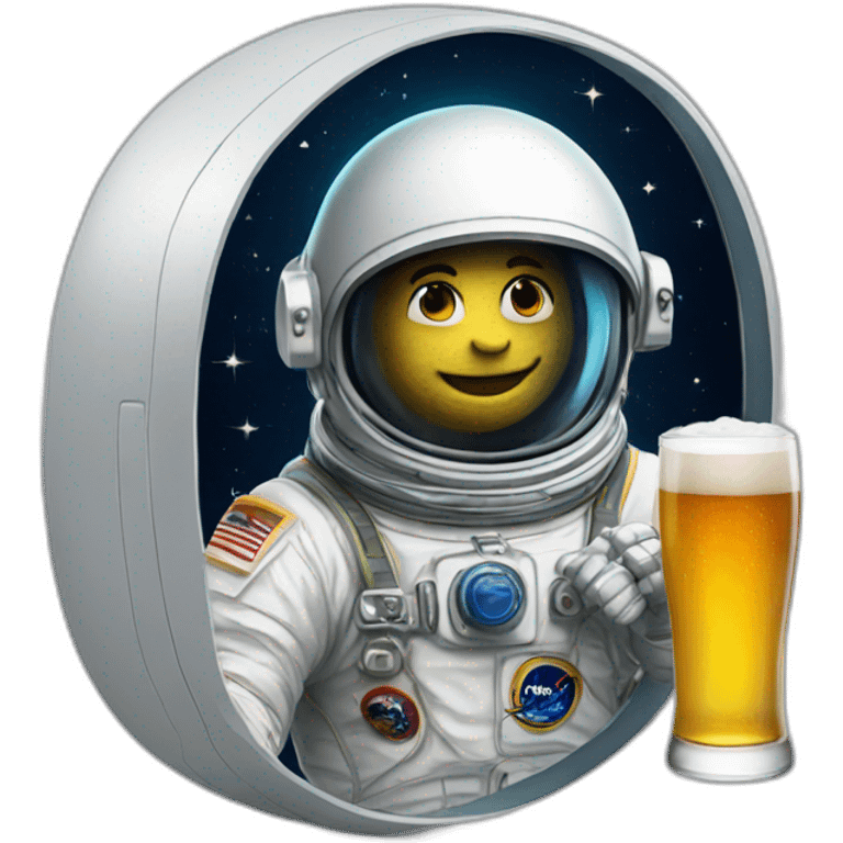 astronaut drink glass of beer emoji