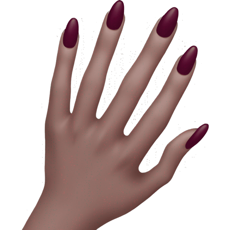 bordeaux long nails emoji