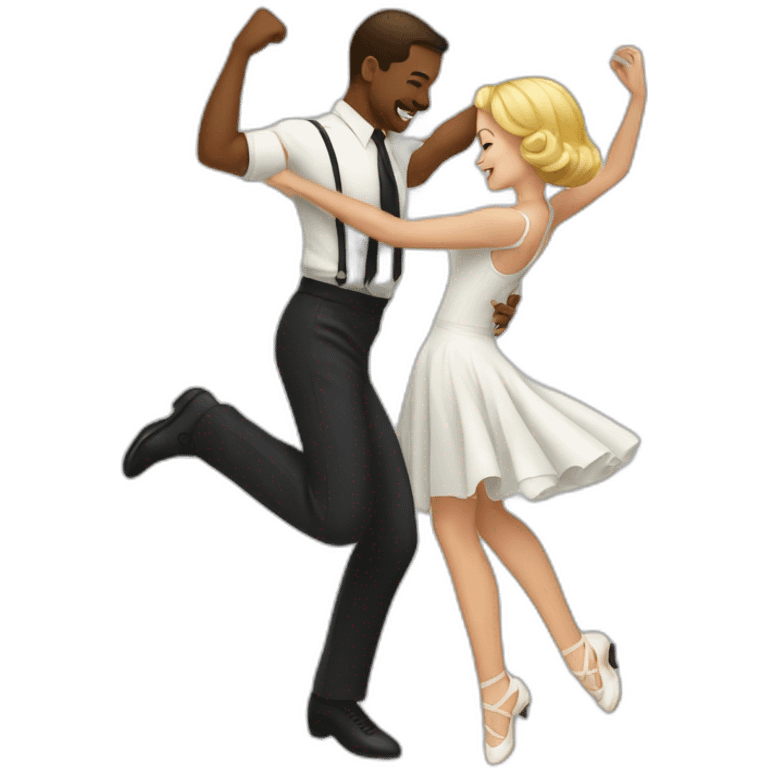 White swing dancers emoji