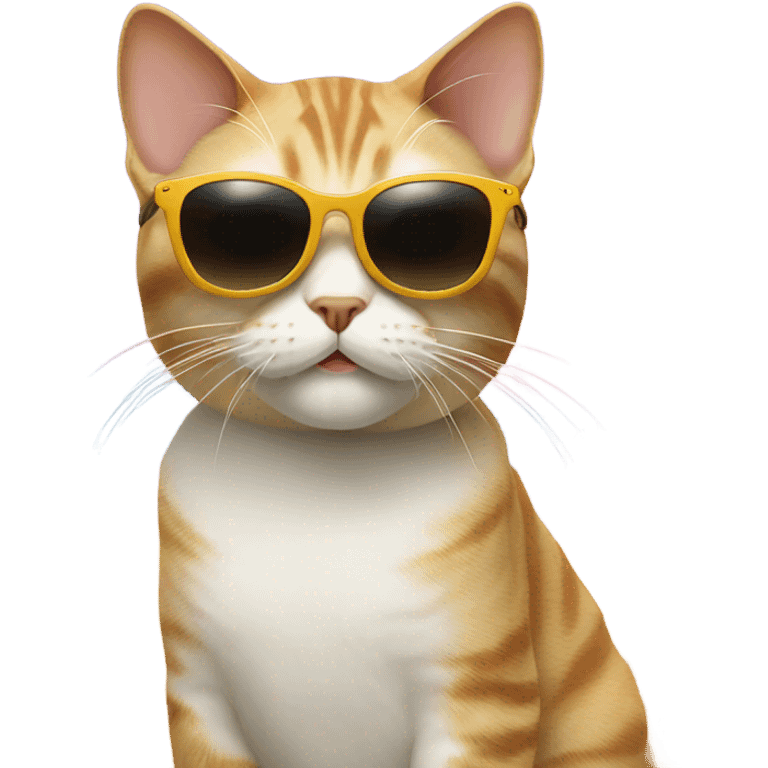 Cat with sunglasses on a beach  emoji