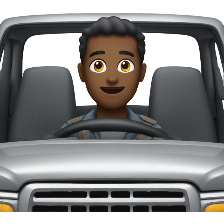 Face driving black truck emoji